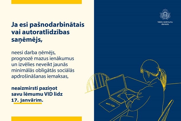 Pašnodarbinātie un autori, kas prognozē mazus ienākumus, var izvēlēties nemaksāt minimālās obligātās sociālās apdrošināšanas iemaksas